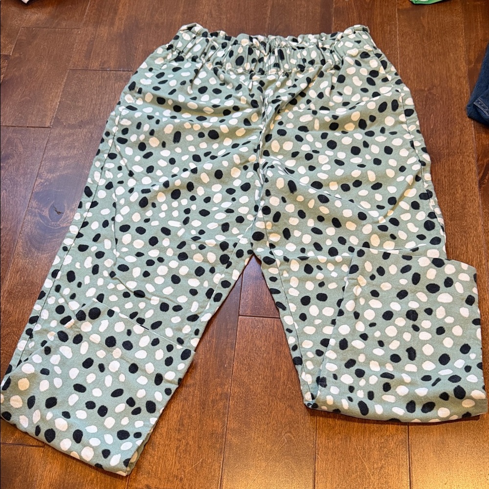 Green, black and cream dot ann taylor